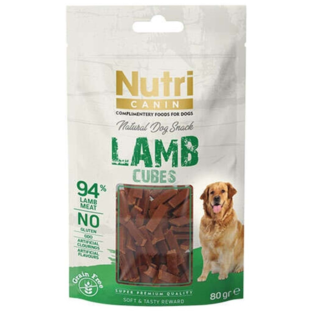 Nutri Canin Snack Lamb Cubes Kuzu Etli Küp Tahılsız Köpek Ödülü 80 Gr