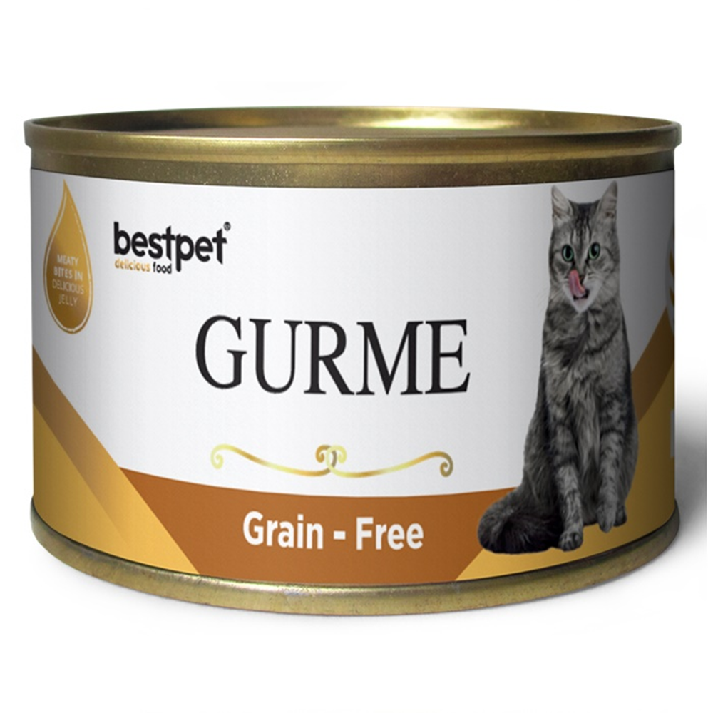 Bestpet Gurme Adult Tahılsız Ciğerli Parça Etli ve Soslu Kedi Konservesi 100 Gr