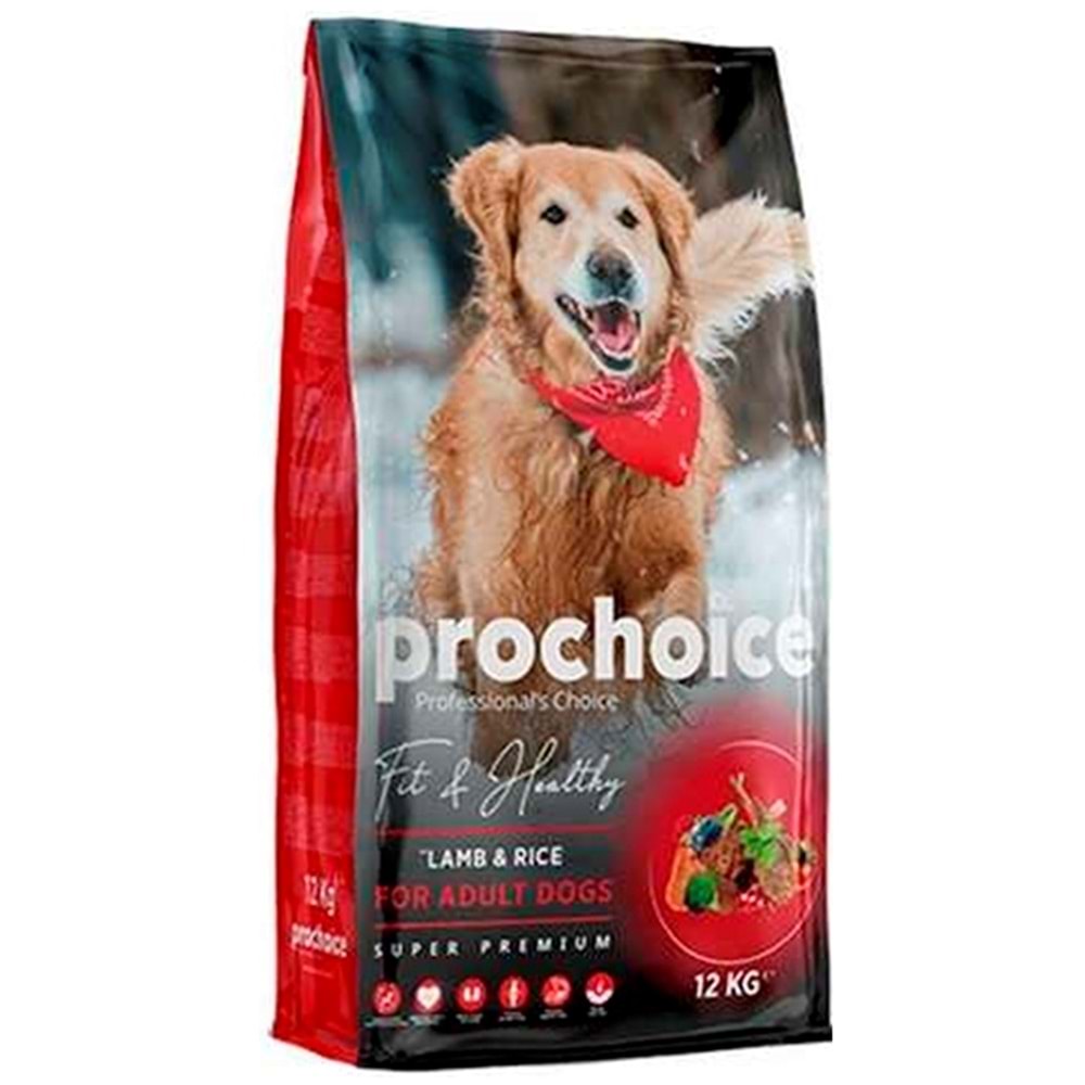Prochoice Fit & Healthy Adult Lamb & Rice Kuzu Etli ve Pirinçli Yetişkin Köpek Maması 12 Kg