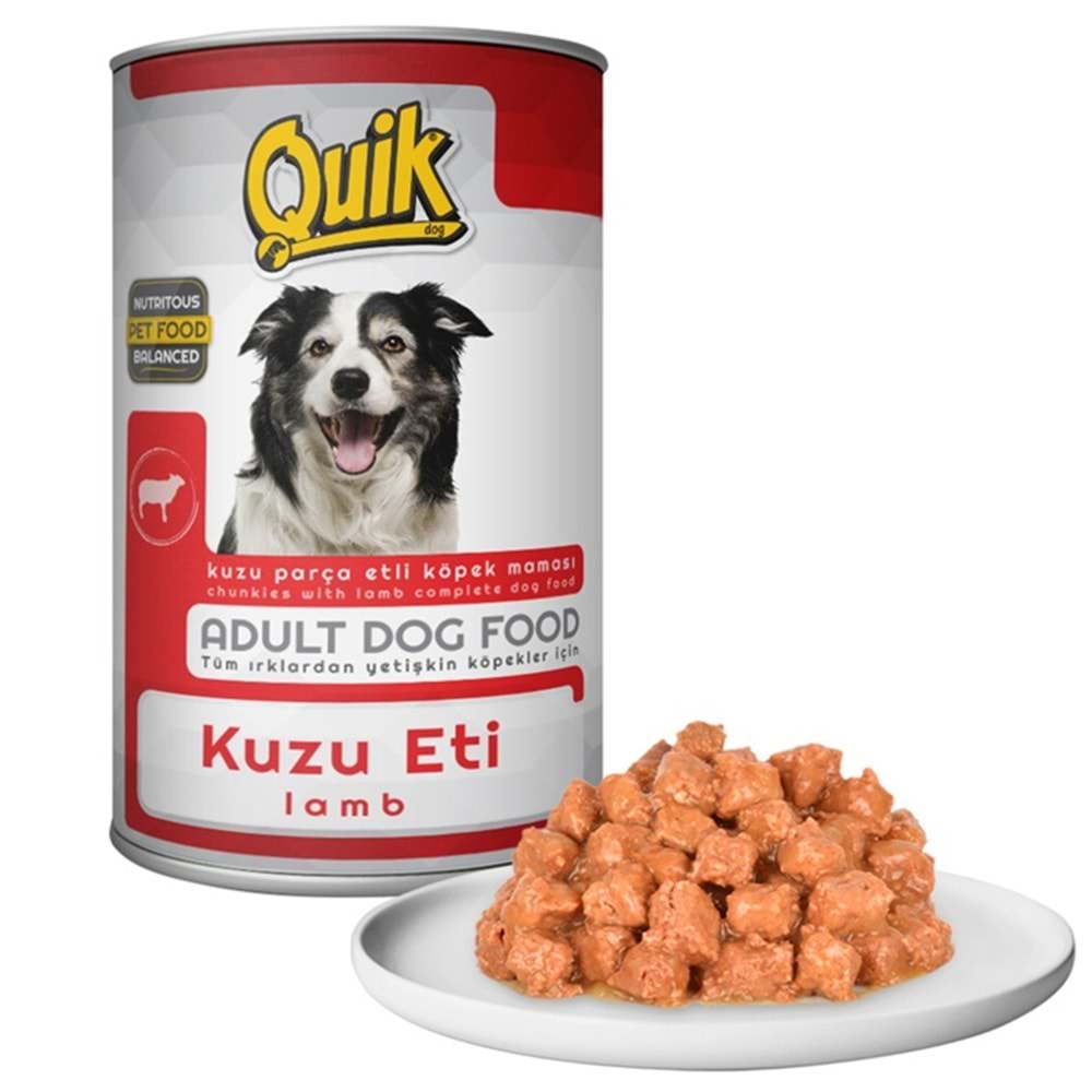 Quik Adult Lamb Kuzu Etli Yetişkin Köpek Konservesi 415 Gr