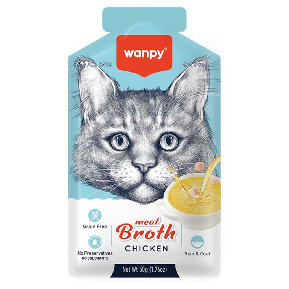 Wanpy Tavuk Etli Tahılsız Kedi Çorbası 50 Gr