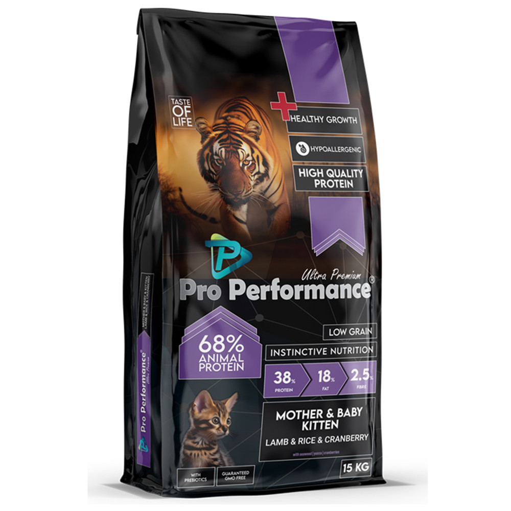 Pro Performance Mother & Baby Kitten Lamb, Rice, Cranberry Kuzu Etli, Pirinçli ve Kızılcıklı Yavru Kedi Maması 15 Kg