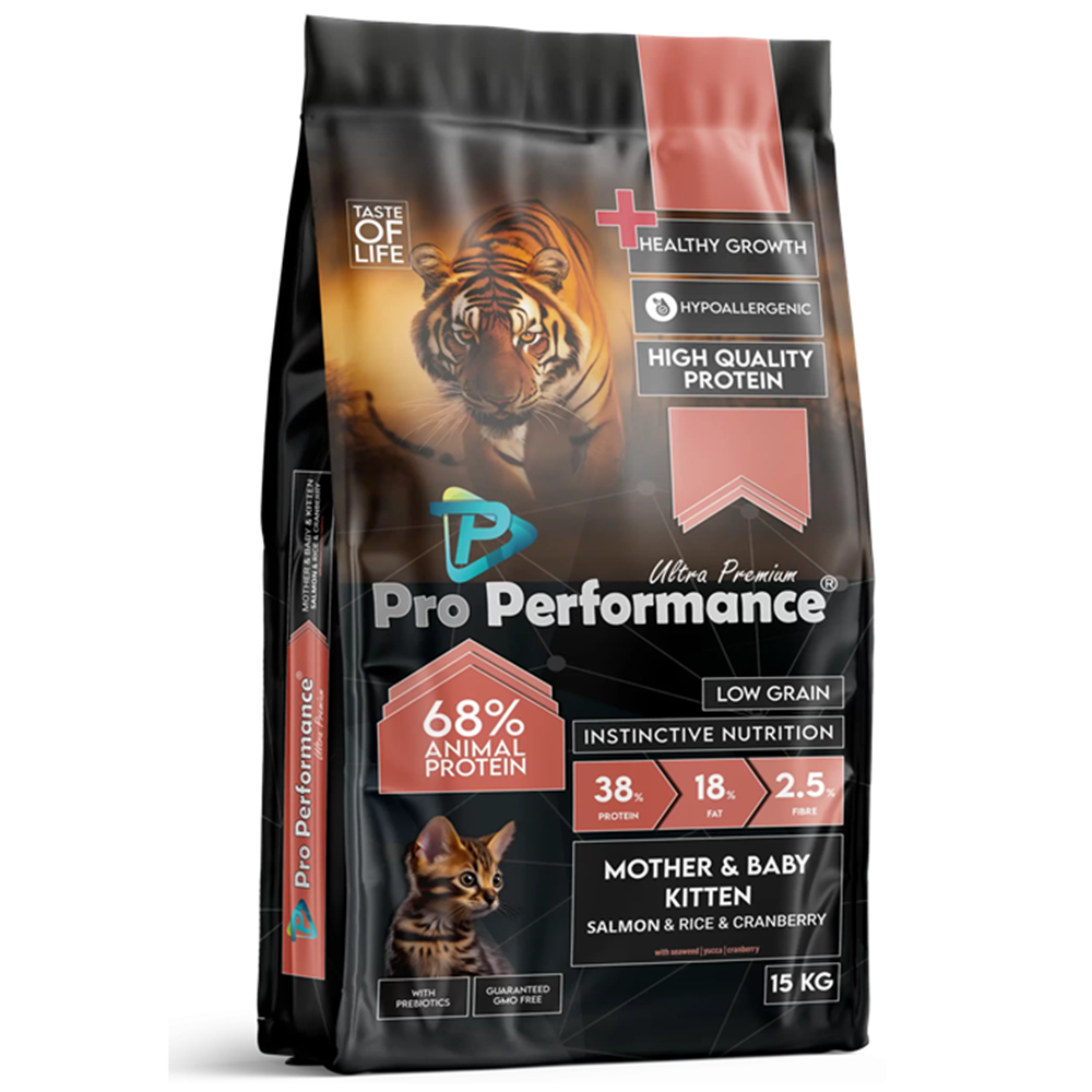 Pro Performance Mother & Baby Kitten Salmon, Rice, Cranberry Somonlu, Pirinçli ve Kızılcıklı Yavru Kedi Maması 15 Kg