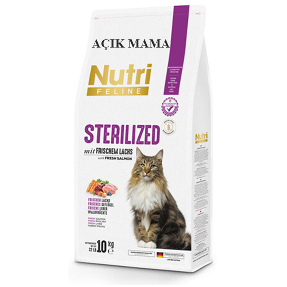 Nutri Feline Sterilised Somonlu Tahılsız Kısırlaştırılmış Açık Kedi Maması 500 Gr