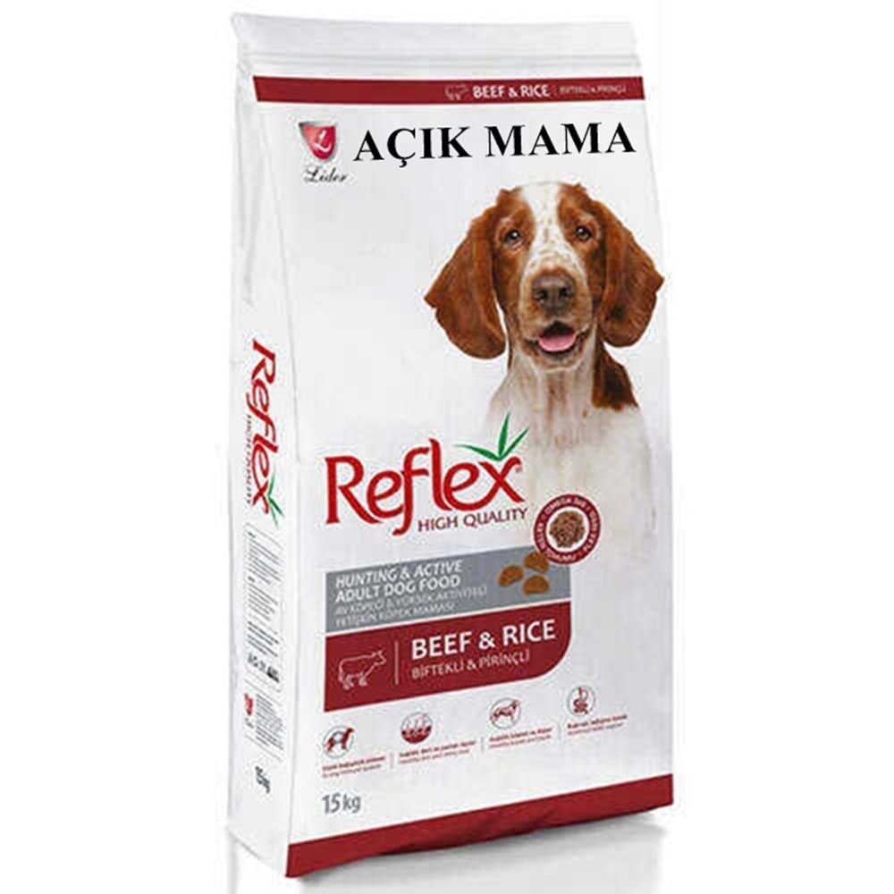 Reflex Adult Beef & Rice Biftekli ve Pirinçli Yetişkin Açık Köpek Maması 500 Gr