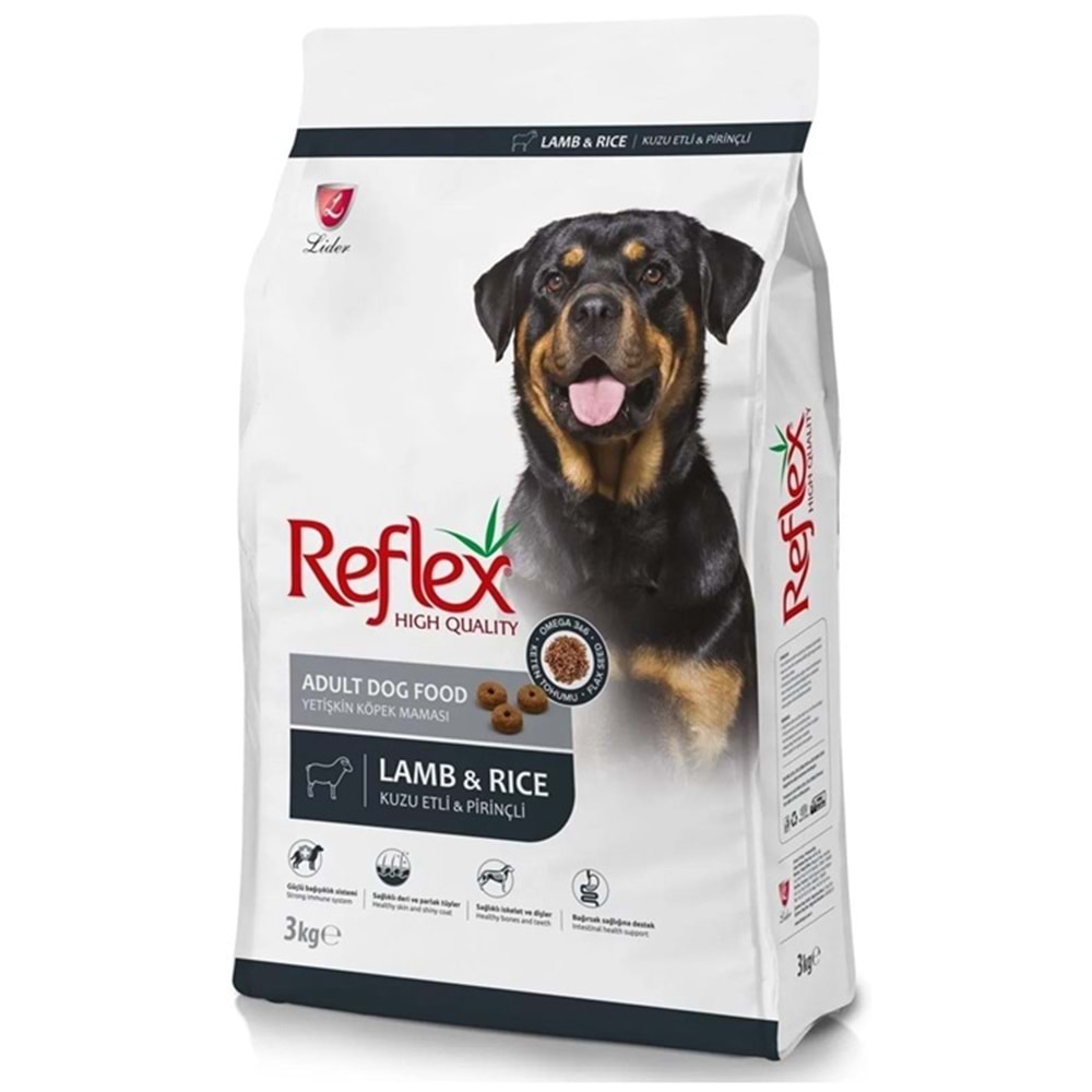 Reflex Adult Lamb & Rice Kuzu Etli ve Pirinçli Yetişkin Köpek Maması 3 Kg