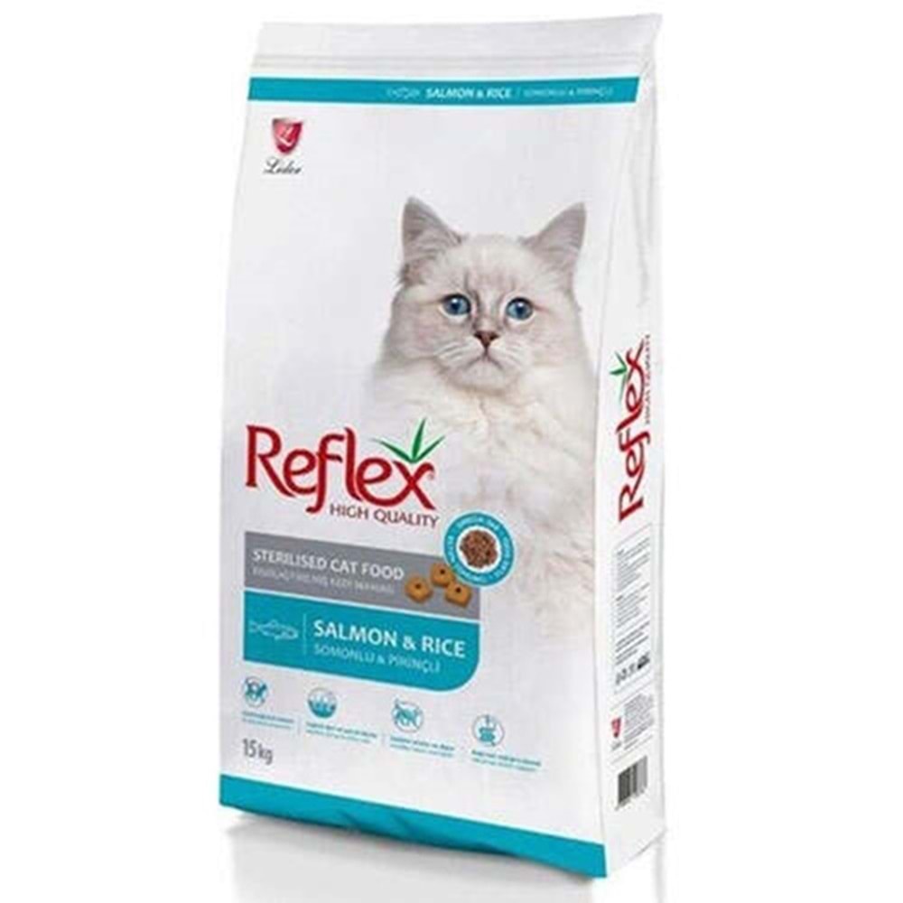Reflex Sterilised Salmon & Rice Somonlu ve Pirinçli Kısırlaştırılmış Yetişkin Kedi Maması 15 Kg