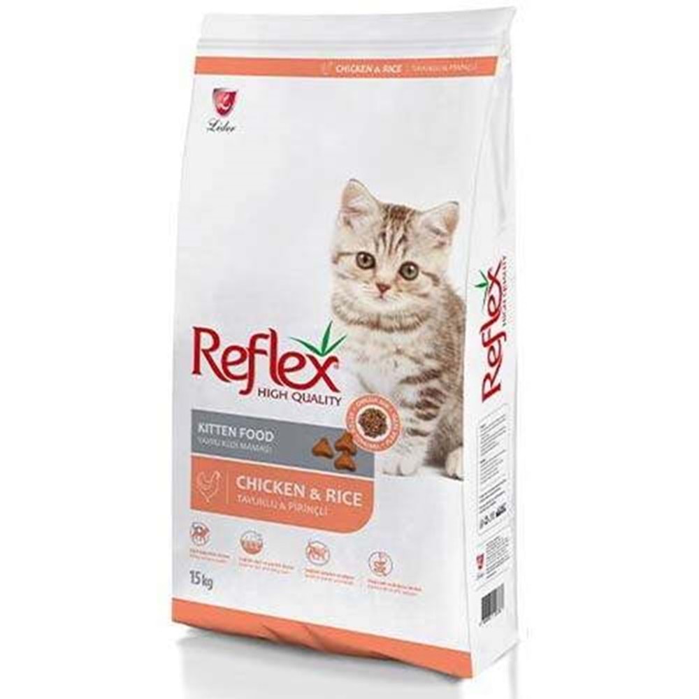 Reflex Kitten Chicken & Rice Tavuk Etli ve Pirinçli Yavru Kedi Maması 15 Kg