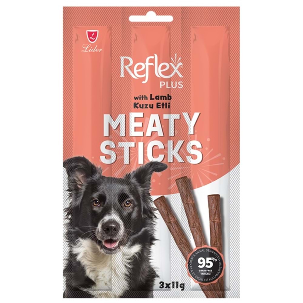 Reflex Plus Dog Meaty Sticks With Lamb Kuzu Etli Tahılsız Yetişkin Köpek Ödülü 3x11 Gr
