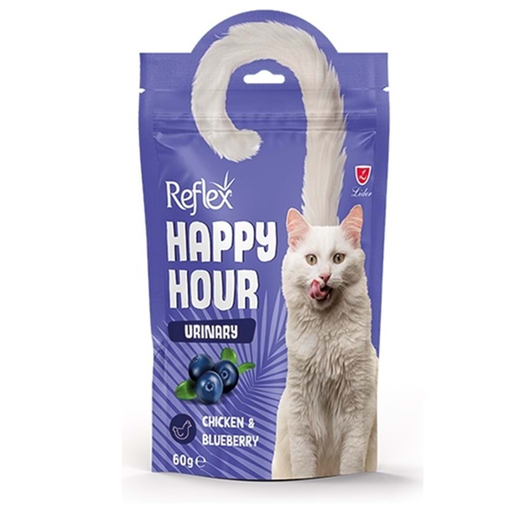 Happy Hour Urinary Tavuk ve Yaban Mersinli Üriner Sistem Destekleyici Kedi Ödül Maması 60 Gr