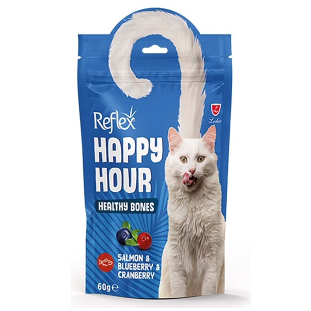 Happy Hour Healthy Bones Somonlu, Yaban Mersinli ve Kızılcıklı Kedi Ödül Maması 60 Gr
