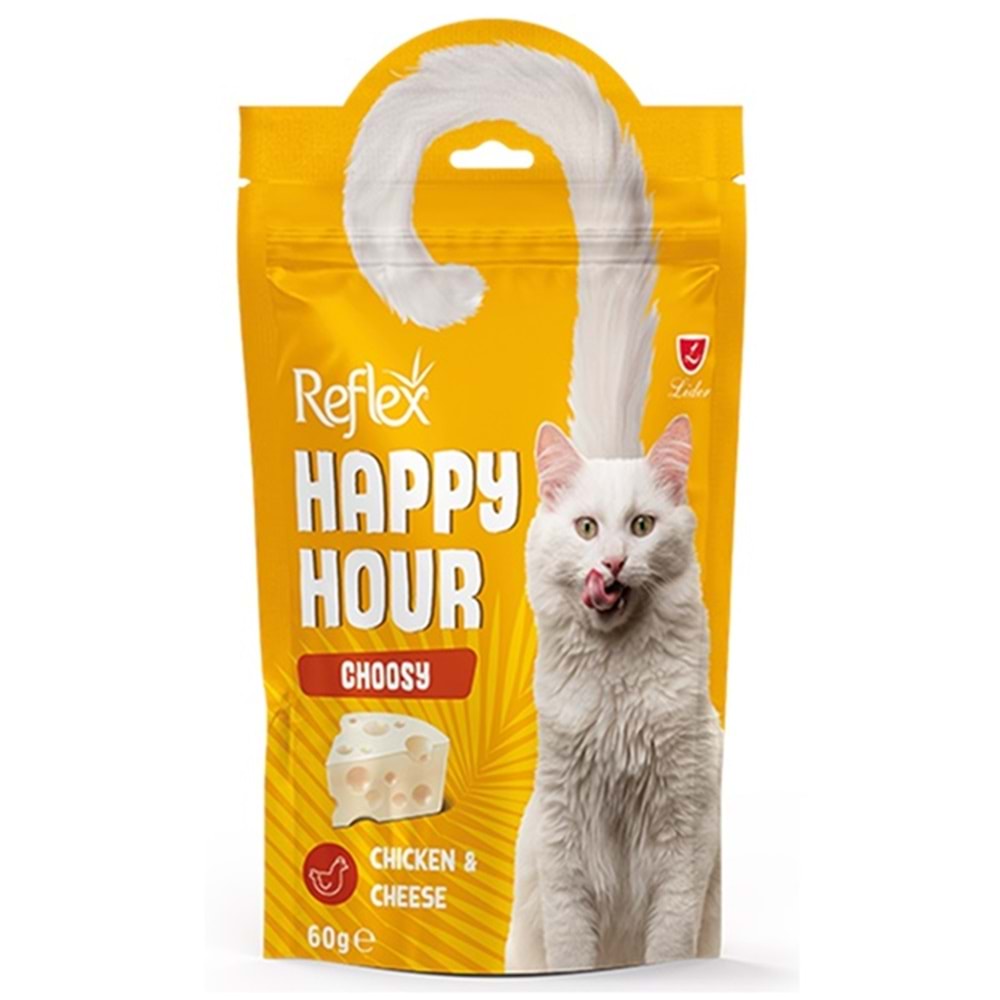 Happy Hour Choosy Chicken & Cheese Tavuk Etli ve Peynirli Seçici Kedi Ödül Maması 60 Gr