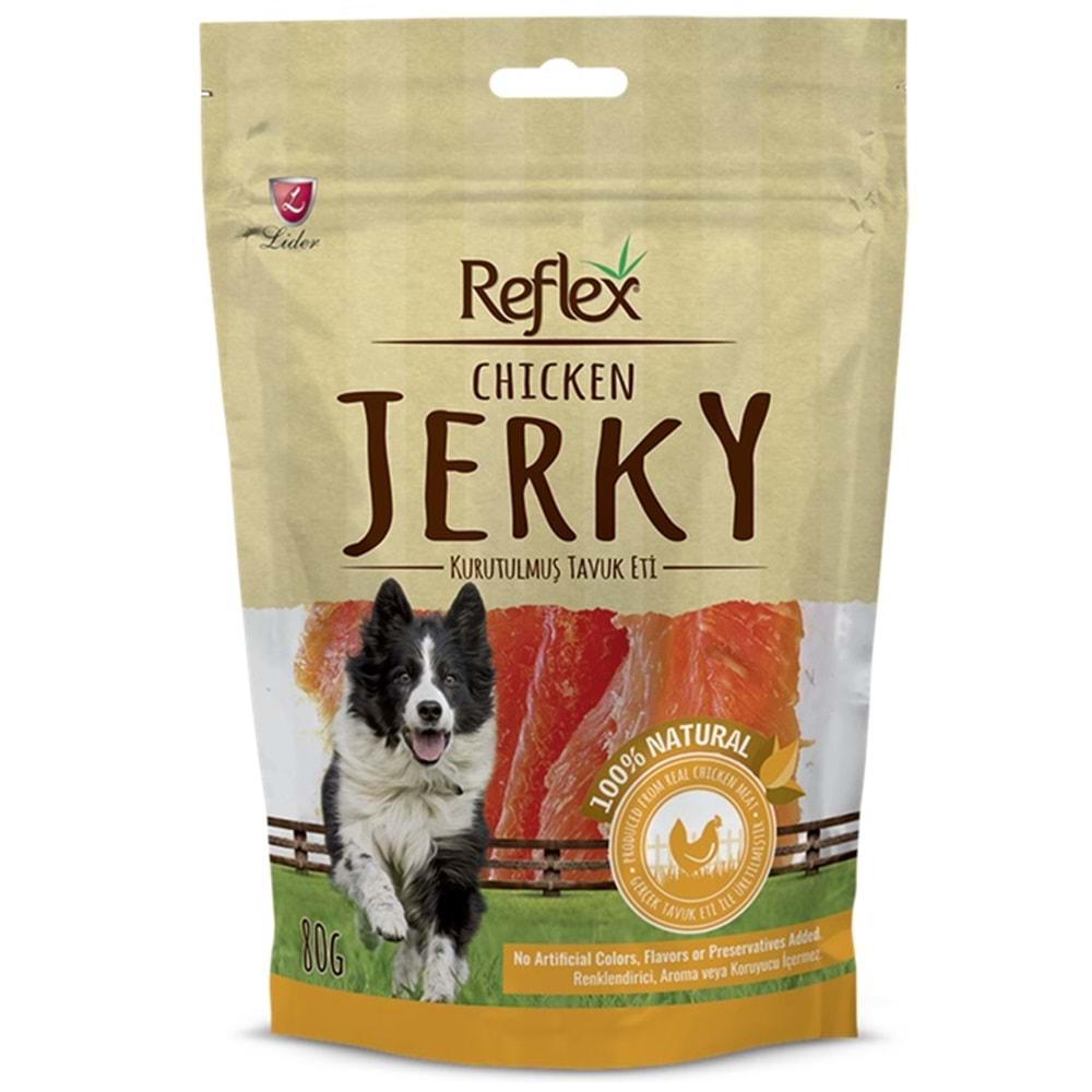 Reflex Chicken Jerky Kurutulmuş Tavuk Etli Köpek Ödülü 80 Gr