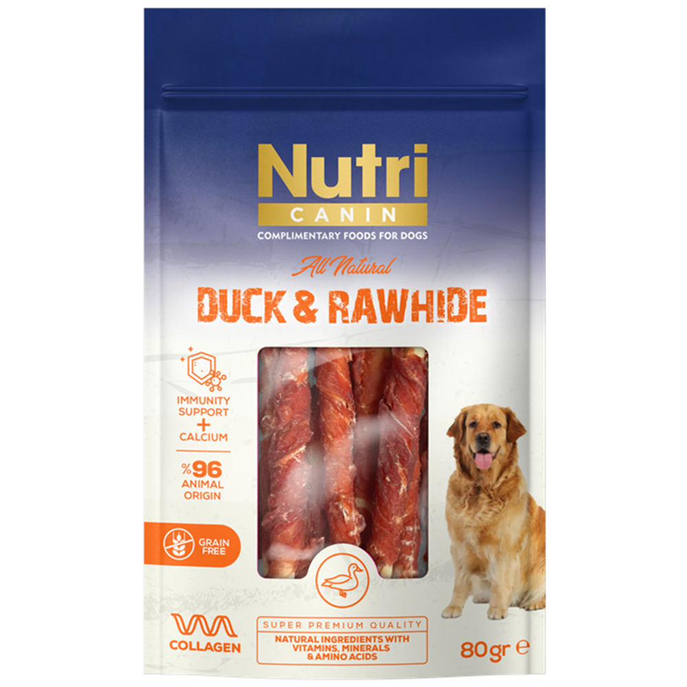 Nutri Canin Duck & Rawhide Ördek Eti Sargılı Kemik Köpek Ödülü 80 Gr