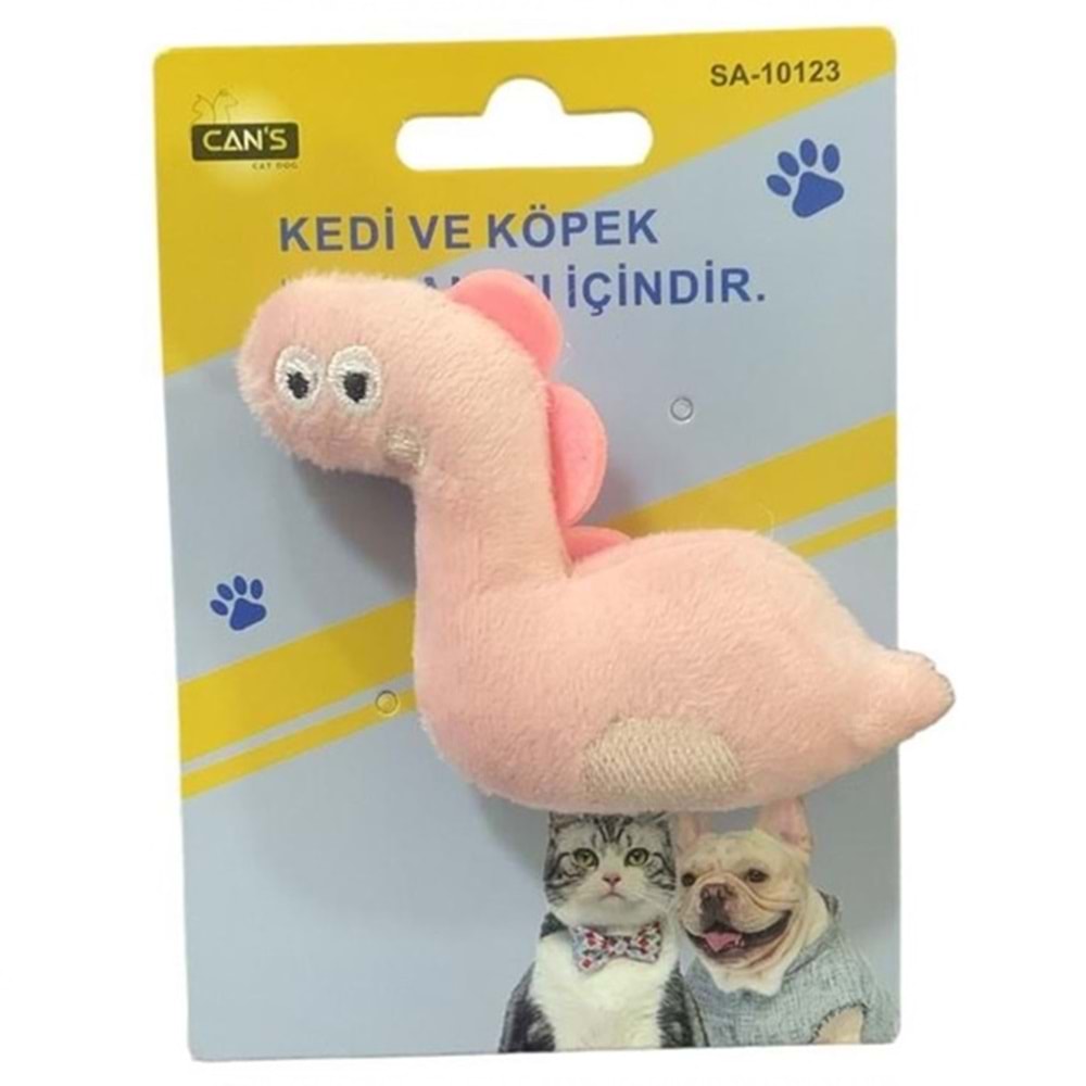 Can's Peluş Dinazor Kedi Köpek Oyuncağı 8.5x12.5 Cm
