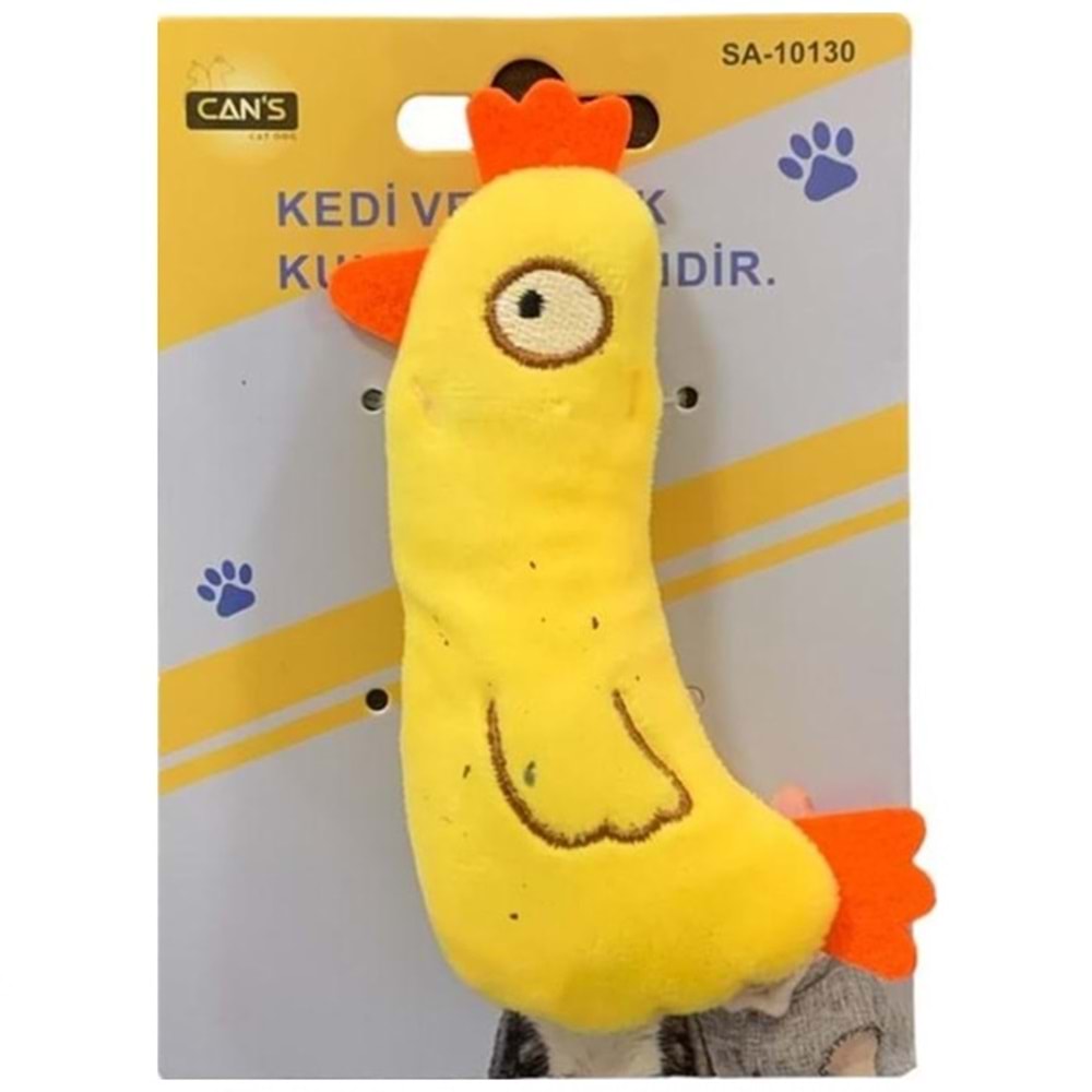 Can's Peluş Tavuk Kedi Köpek Oyuncağı 11.5x5 Cm