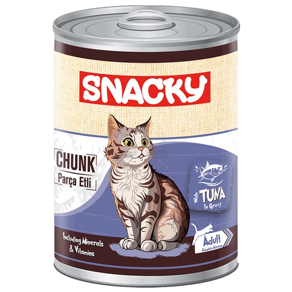 Snacky Adult Chunk With Tuna In Gravy Ton Balıklı Yetişkin Kedi Konservesi 400 Gr