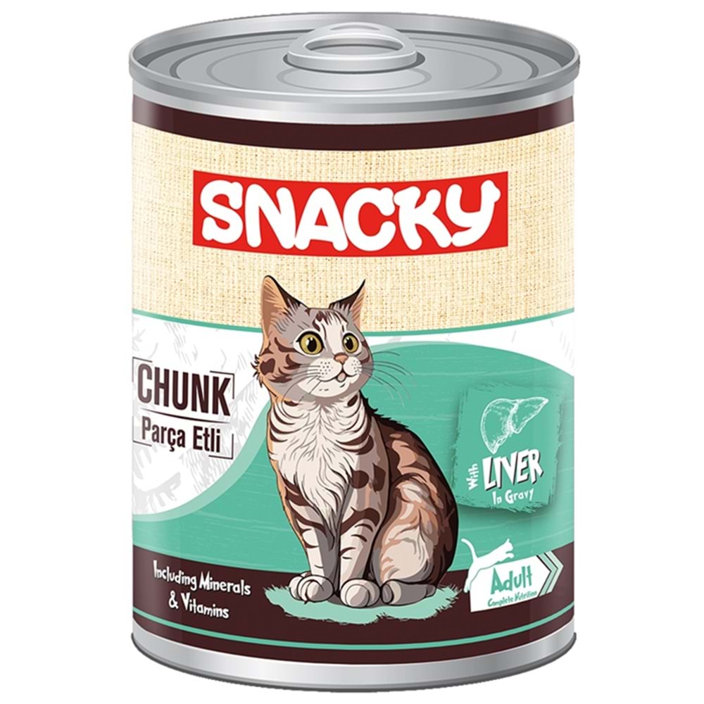 Snacky Adult Chunk With Liver In Gravy Ciğerli Yetişkin Kedi Konservesi 400 Gr