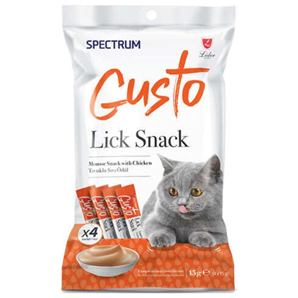 Spectrum Gusto Lick Snack Tavuk Etli Sıvı Kedi Ödülü 4x15 Gr