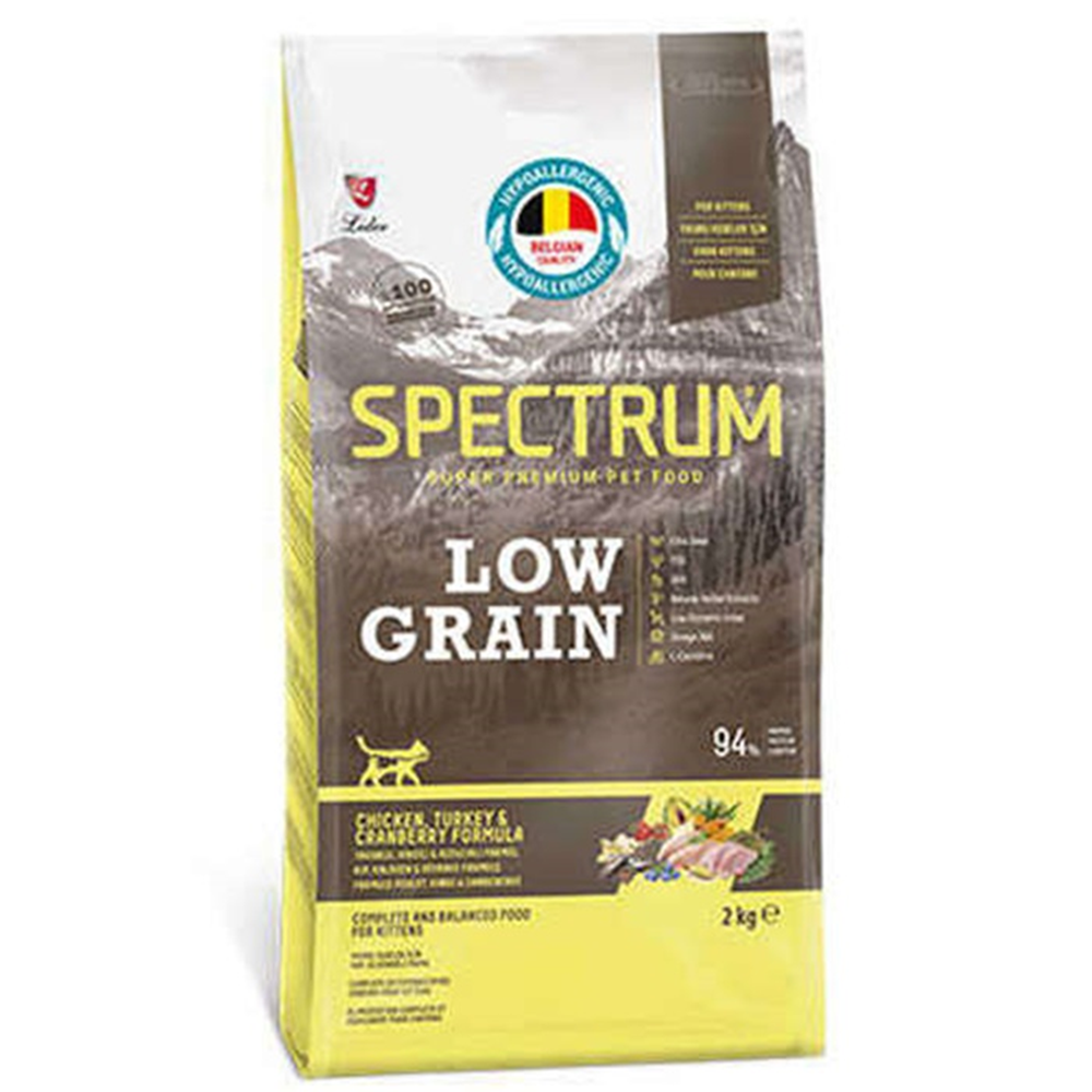 Spectrum Kitten Low Grain Chicken, Turkey & Cranberry Formula Tavuklu, Hindili ve Kızılcıklı Az Tahıllı Yavru Kedi Maması 2 Kg