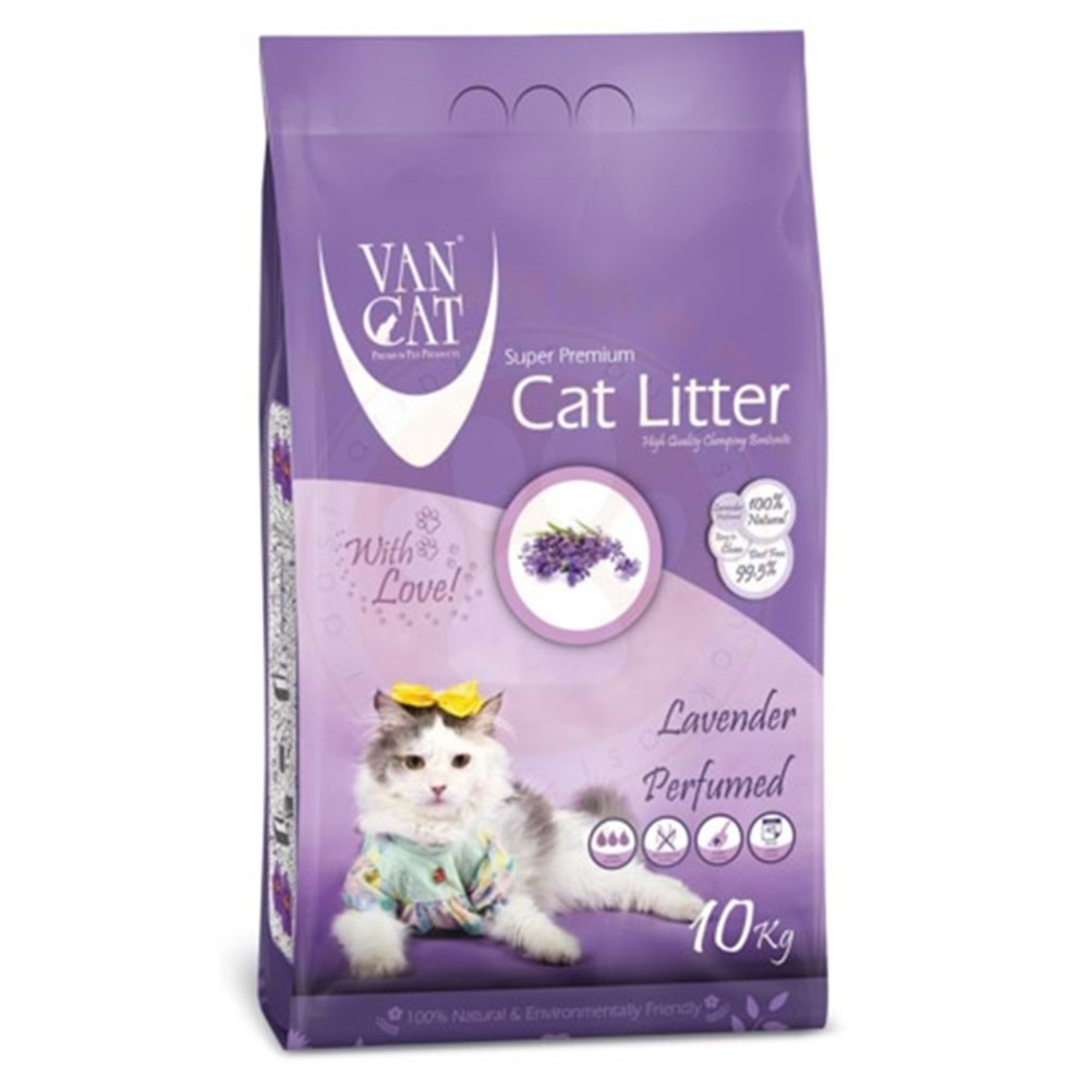 VanCat Lavanta Kokulu İnce Taneli Topaklanan Kedi Kumu 10 Kg - 10,8 Lt