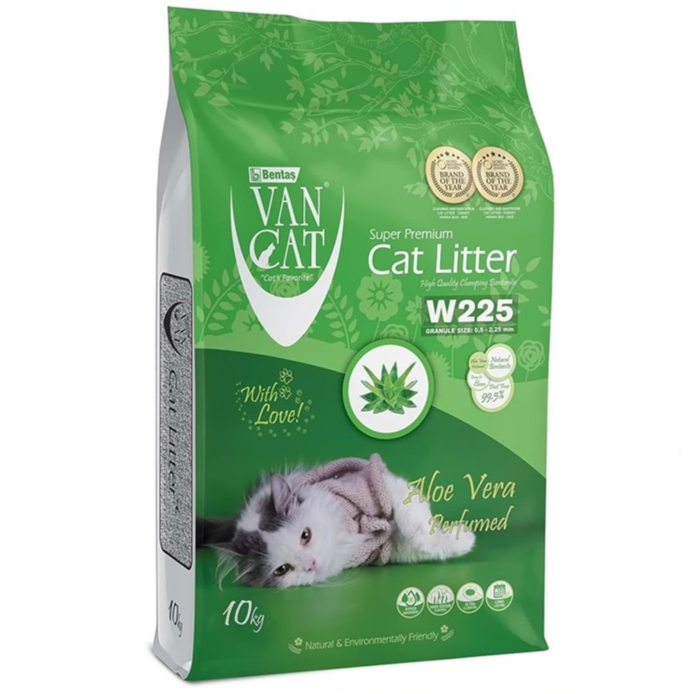 VanCat Aloe Vera Kokulu İnce Taneli Topaklanan Kedi Kumu 10 Kg - 10,8 Lt