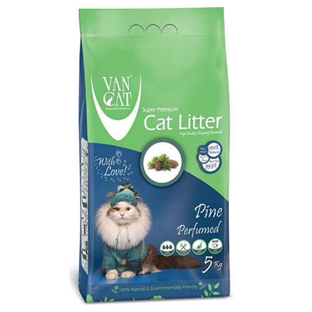 VanCat Çam Kokulu İnce Taneli Topaklanan Kedi Kumu 5 Kg - 5,9 Lt