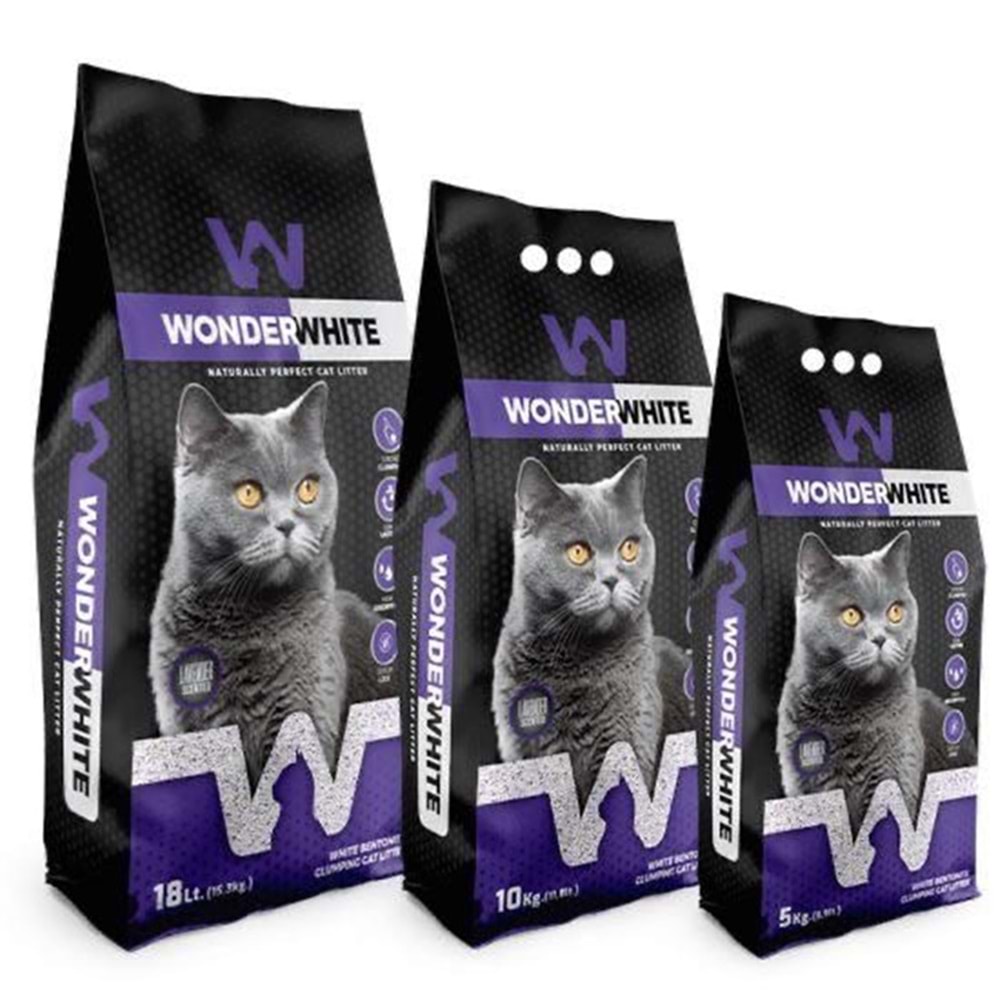 Wonder White Lavanta Kokulu İnce Taneli Topaklanan Kedi Kumu 10 Kg - 11,8 Lt