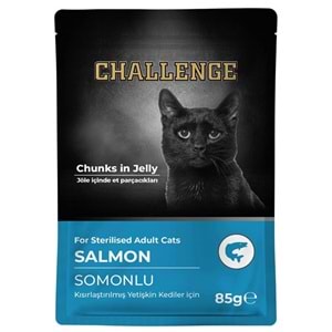 Challenge Pouch Sterilised Somonlu Kısırlaştırılmış Kedi Yaş Maması 85 Gr