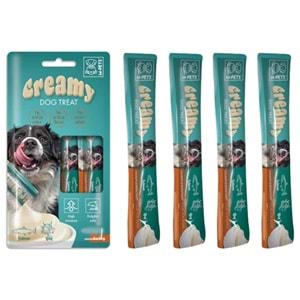M-Pets Creamy Dog Treat Salmon & Beef Somonlu ve Biftekli Köpek Ödülü 4x15 Gr