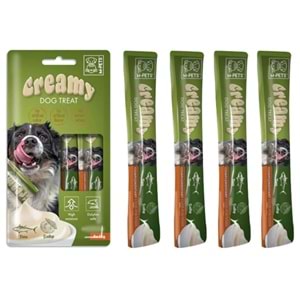M-Pets Creamy Dog Treat Ton Balıklı ve Deniz Taraklı Köpek Ödülü 4x15 Gr