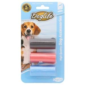 Doglife 3'lü Renkli Dışkı Toplama Poşeti