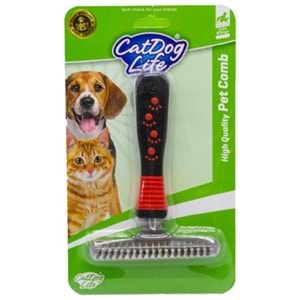 CatDog Life Kedi ve Köpekler İçin Çift Sıralı Tırmık Tarak 11x16 Cm