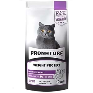 Pronature Weight Protect Adult Cat Sterilised With Chicken & Rice Tavuk Etli ve Pirinçli Kısırlaştırılmış Kedi Maması (10 Kg)