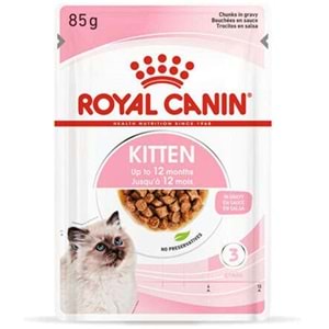 Royal Canin Pouch Kitten Gravy Soslu Yavru Kedi Yaş Maması 85 Gr