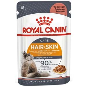 Royal Canin Pouch Care Hair & Skin Gravy Soslu Hassas Tüylü Kedi Yaş Maması 85 Gr