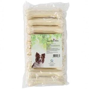 Gardenmix 10'lu Beyaz Deri Pres Kemik Köpek Ödülü 12 Cm - 5”