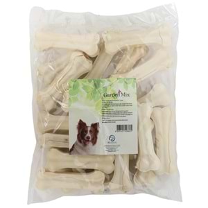 Gardenmix 20'li Beyaz Deri Pres Kemik Köpek Ödülü 10 Cm