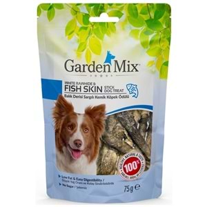 Gardenmix White Rawhide & Fish Skin Stick Dog Treat Balık Derisi Sargılı Kemik Köpek Ödülü 75 Gr