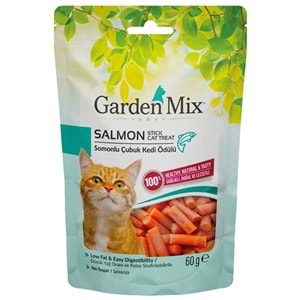 Gardenmix Salmon Mini Stick Cat Treat Somonlu Mini Çubuk Kedi Ödülü 60 Gr