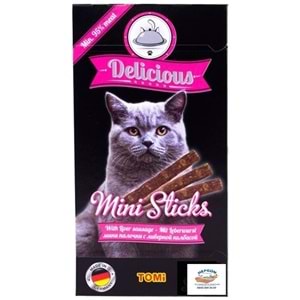 Tomi Delicious Mini Sticks Ciğerli ve Sosisli Kedi Ödül Çubuğu 2 Gr