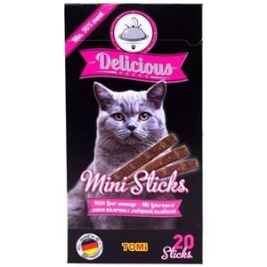 Tomi Delicious Mini Sticks With Liver Sausage Ciğerli ve Sosisli Kedi Ödül Çubuğu 20x2 Gr