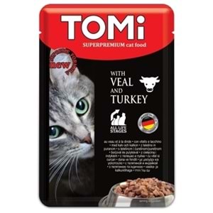 Tomi Pouch With Veal And Turkey Dana ve Hindi Etli Kedi Yaş Maması 100 Gr