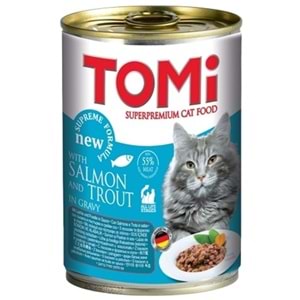 Tomi Adult With Salmon And Trout In Gravy Somon ve Alabalıklı Yetişkin Kedi Konservesi 400 Gr