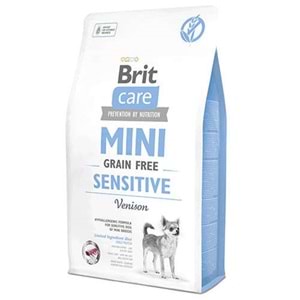 Brit Care Mini Adult Sensitive Fresh Venison Taze Geyik Etli Tahılsız Mini Irk Hassas Yetişkin Köpek Maması 2 Kg