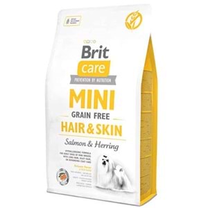 Brit Care Mini Hair & Skin Fresh Salmon & Herring Grain Free Taze Somon ve Ringa Balıklı Tahılsız Mini Irk Yetişkin Köpek Maması 2 Kg
