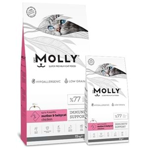 Molly Mother & Babycat Immunity Support Chicken Tavuk Etli Tahılsız Anne ve Yavru Kedi Maması 2 Kg