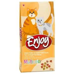 Enjoy Adult MultiColor Renkli Taneli Yetişkin Kedi Maması 15 Kg