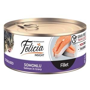 Felicia Insight Sterilised Fillet With Salmon In Gravy Tahılsız Fileto Somon Balıklı Kısırlaştırılmış Kedi Konservesi (85 Gr)