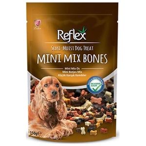 Reflex Semi-Moist Dog Treat Mini Mix Bones Karışık Kemikler Küçük Irk Köpek Ödülü 150 Gr